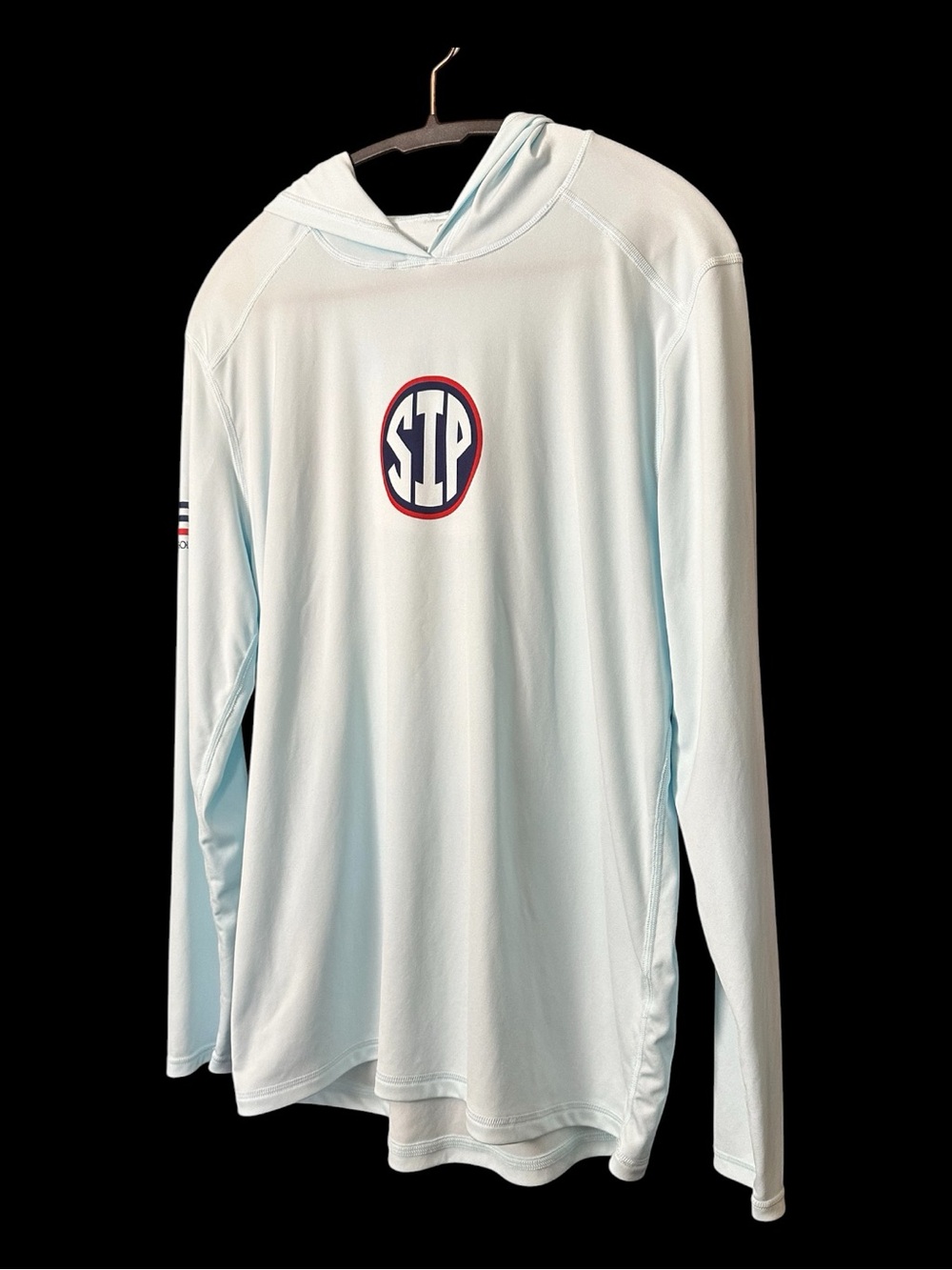 The Sip Mississippi Performance Lightweight Hoodie Shirt Light Blue Golf Top L - Picture 2 of 7